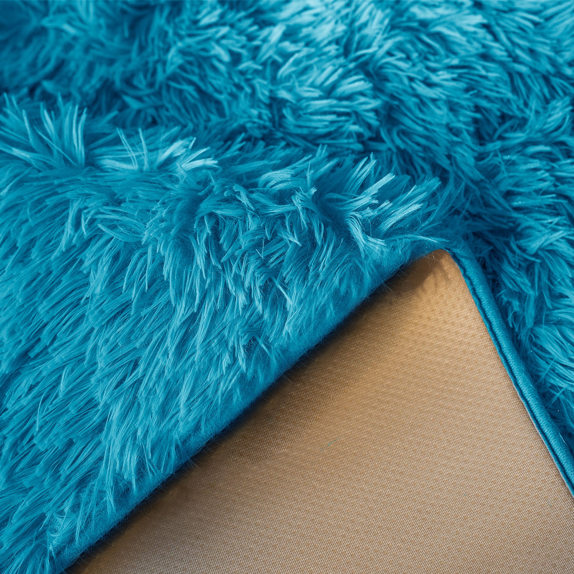 Home Republic Teal Shaggy Anti Slip Sponge Cushioned Area Rug - Image 4