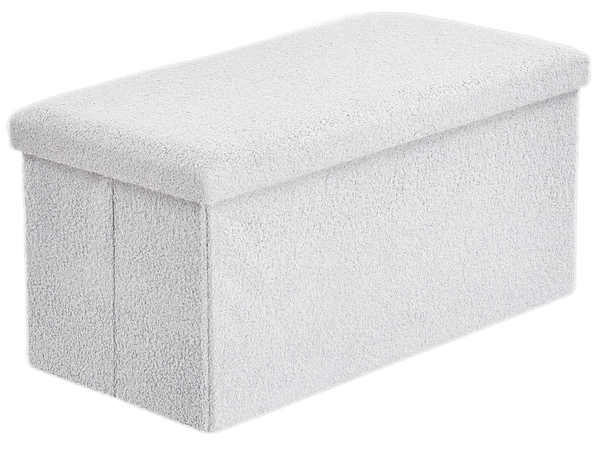 Home Republic Boucle White Foldable 2 Seater Storage Box - Image 2