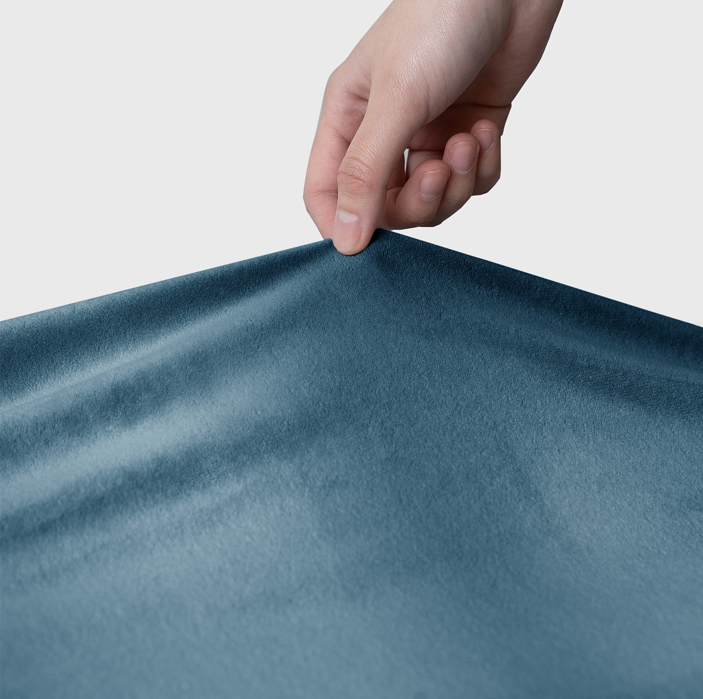Home Republic Mink Velvet Teal Luxury Stretch Sofa Slip Cover - Image 2
