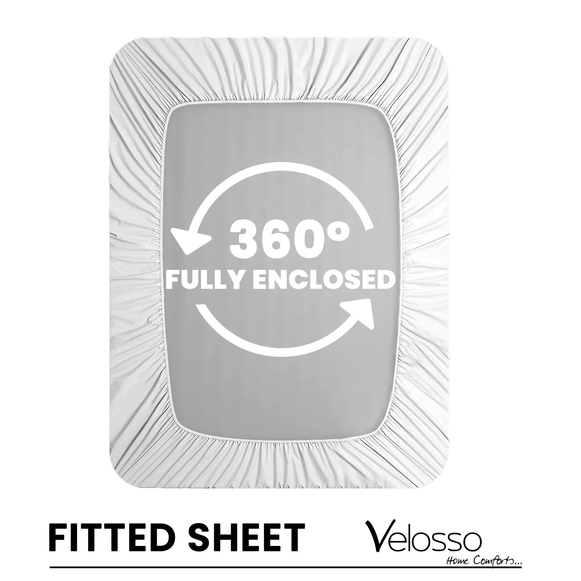 Velosso Super Soft Plain White Microfibre Fitted Sheet - Image 3