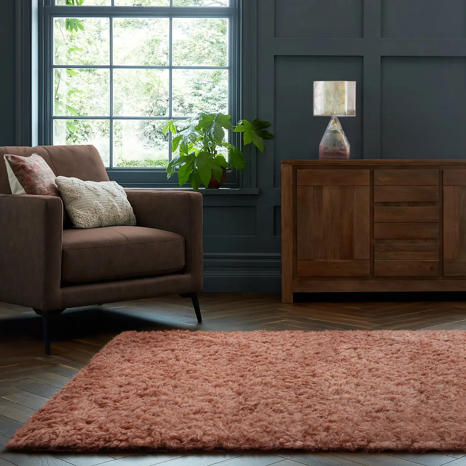 Home Republic Montana Terracotta Super Soft Teddy Fur Floor Rug