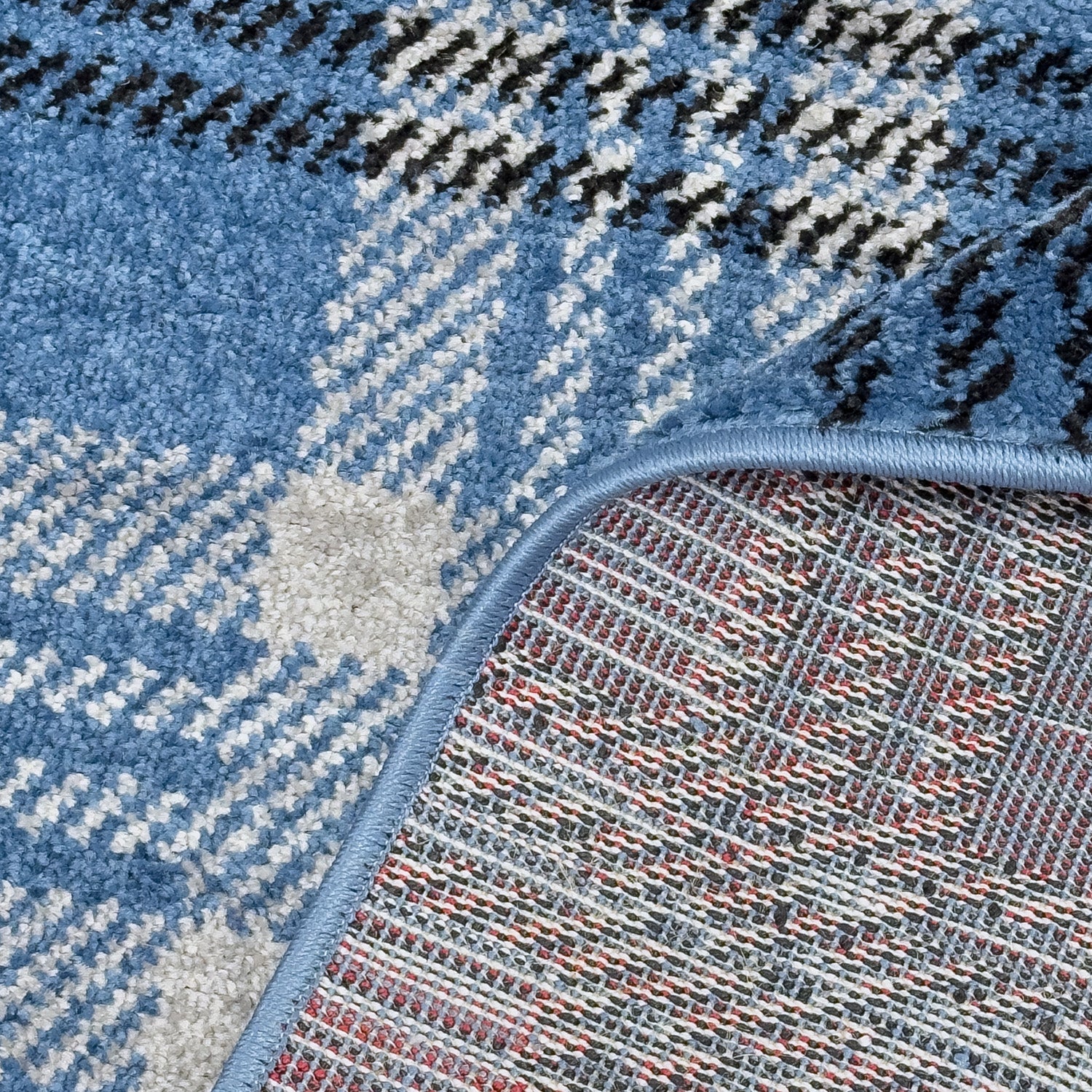 Home Republic Tartan Check Navy Floor Rug - Image 2