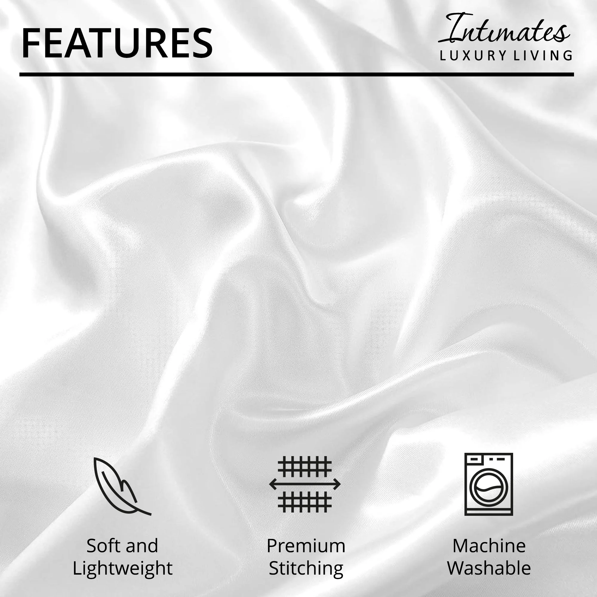 Intimates 2 Pack White Sensual Satin Pillowcases - Image 4