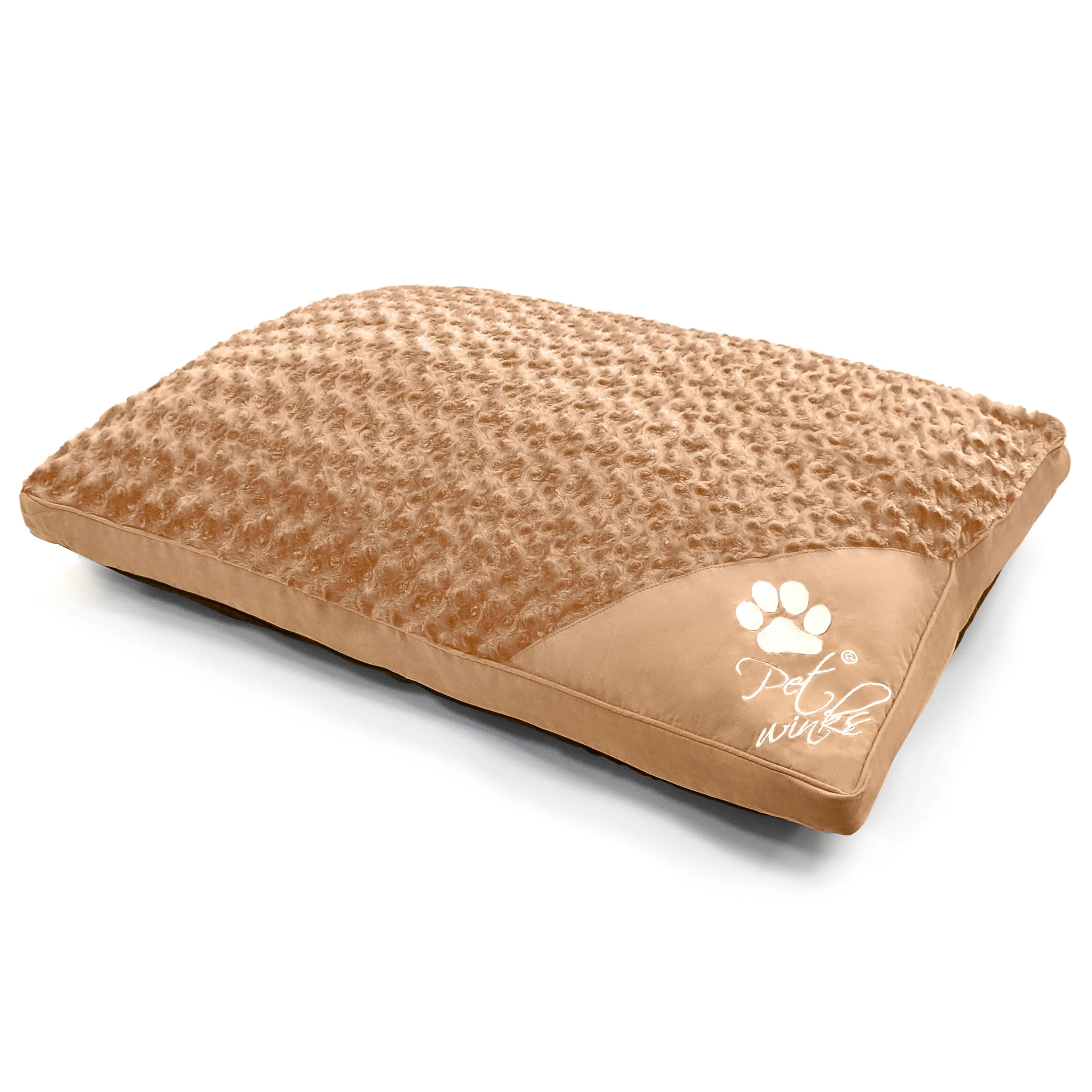 Pet Winks Posy Faux Fur Latte Pet Bed