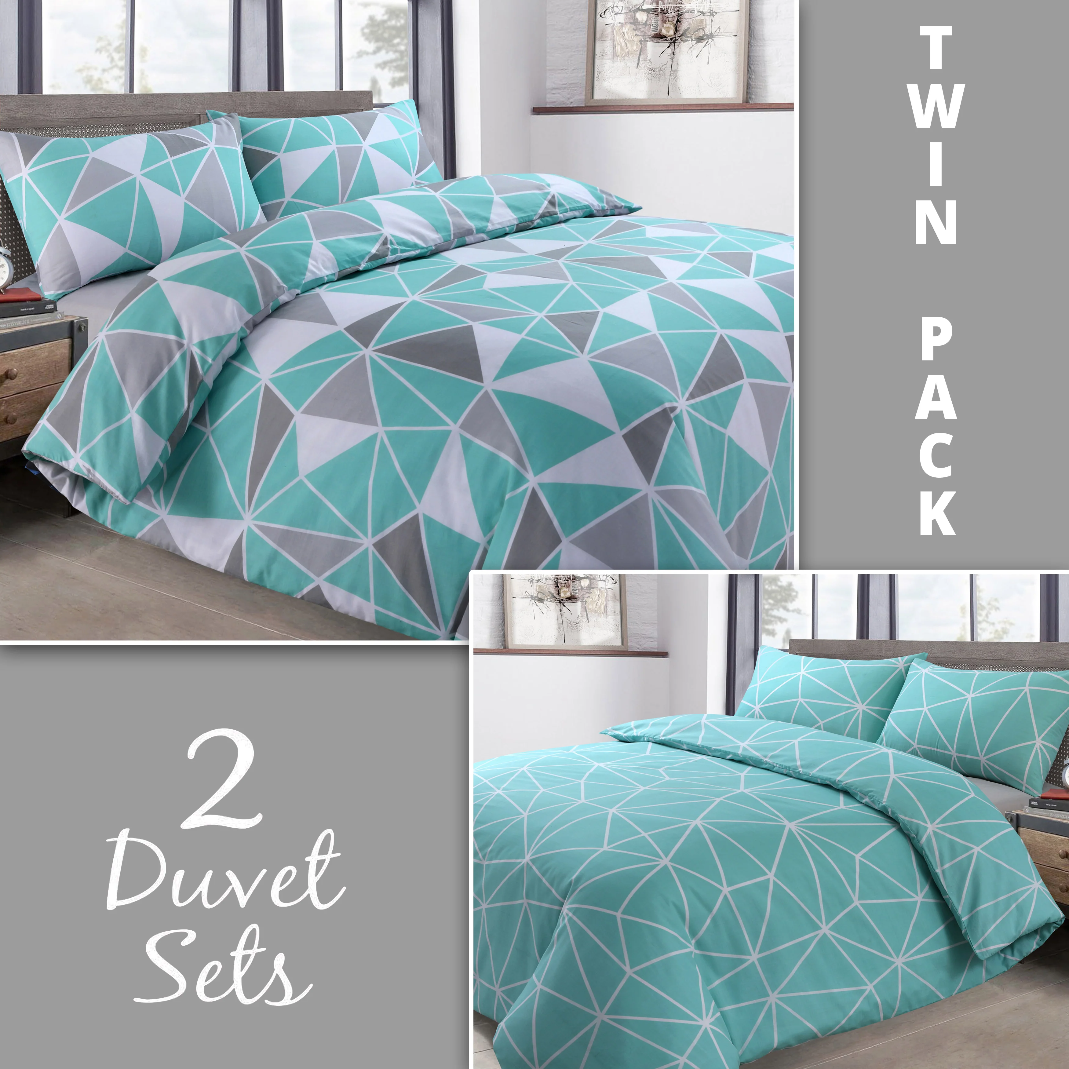 Velosso Saxton Ocean Twin Pack Duvet Set