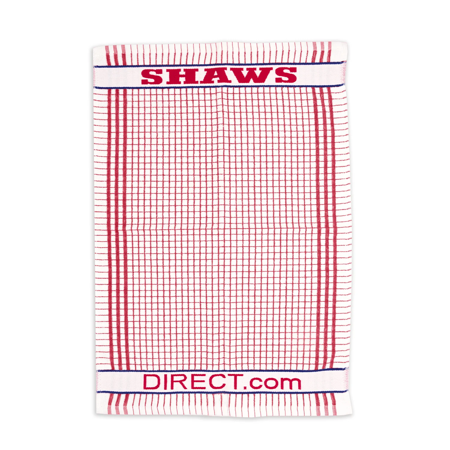Shaws Large Woven Red Checked Tea Towel - Image 2