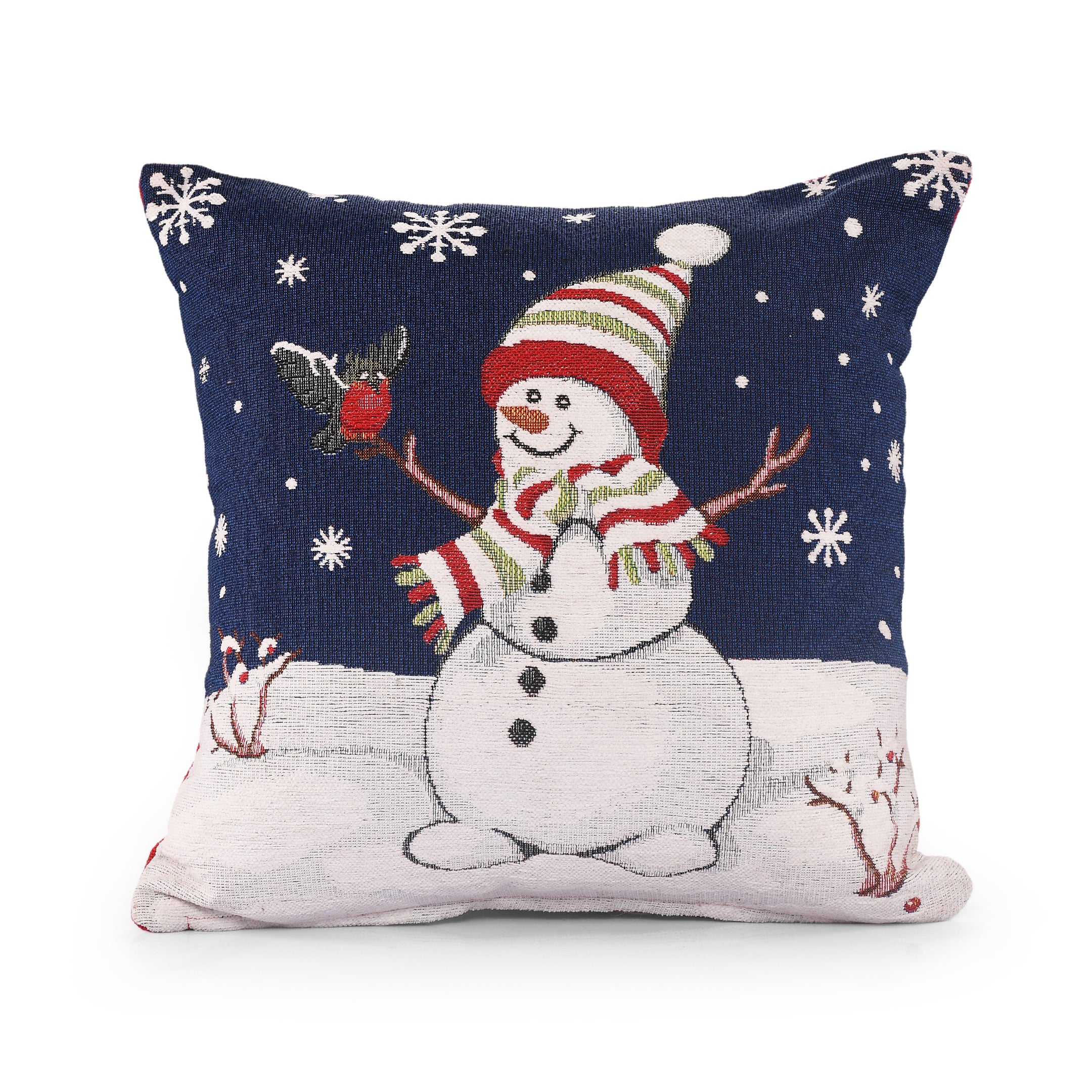 Velosso Snowman Snowflakes Christmas Festive Filled Cushion