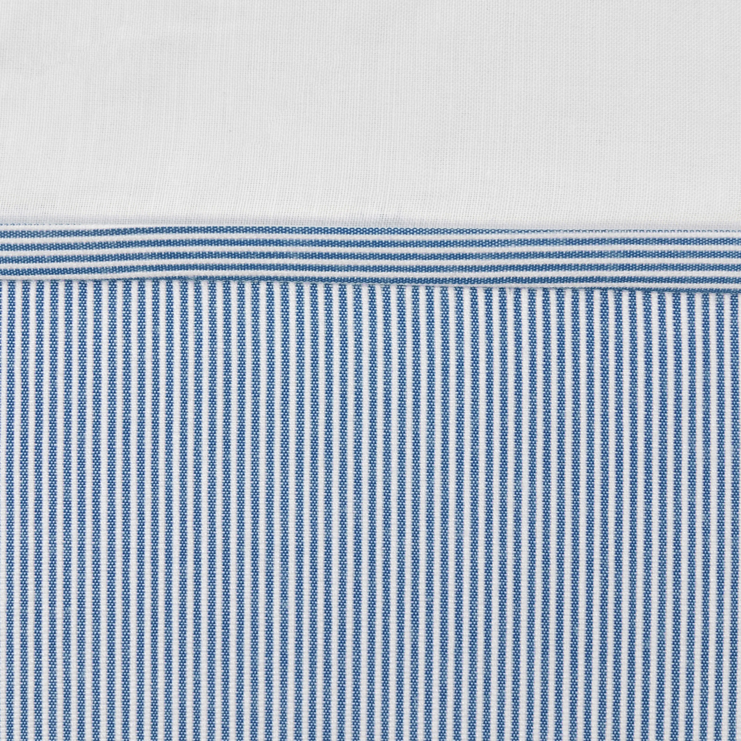 Sweet Dreams Lincoln Striped Blue Pleated Duvet Cover & Pillowcase Set - Image 2