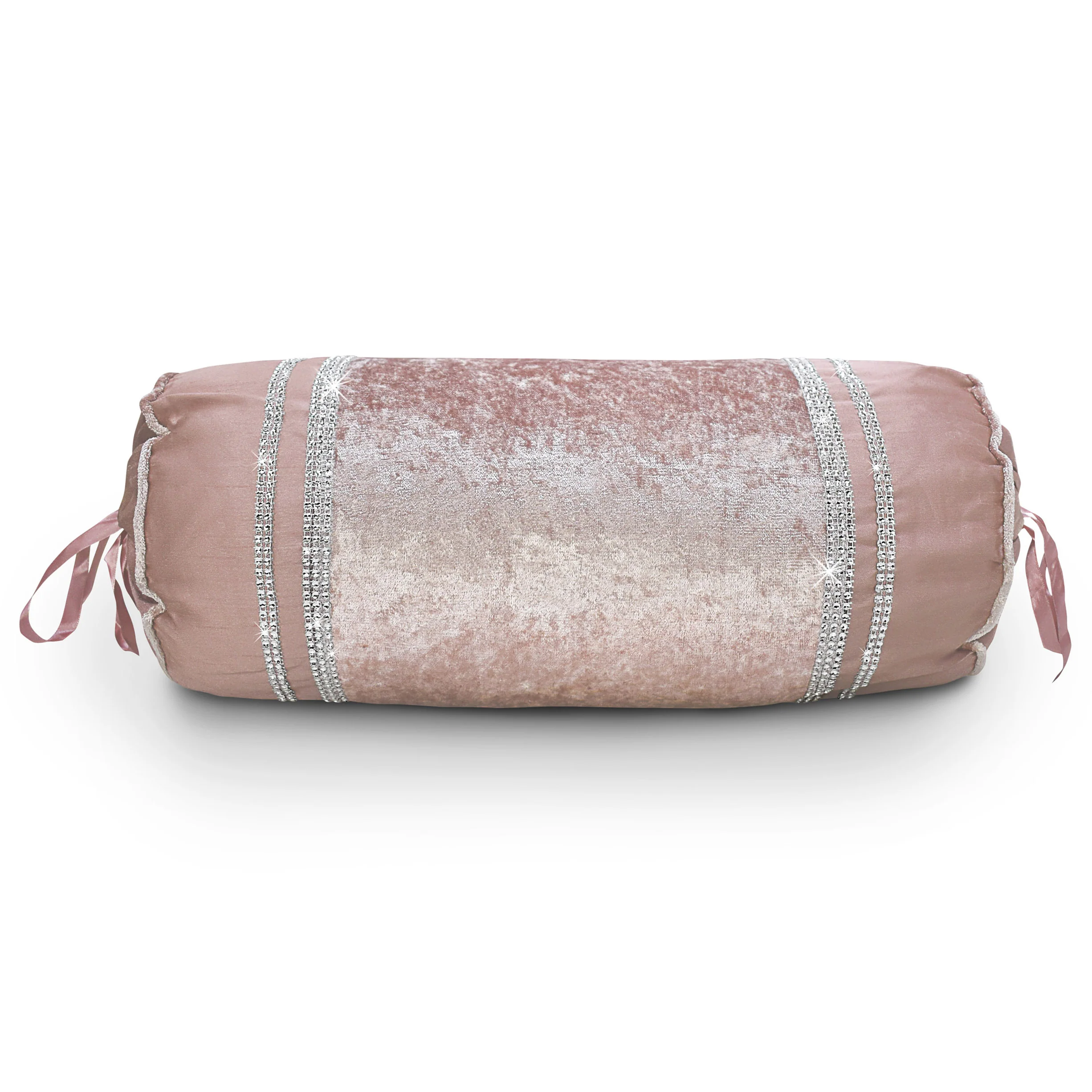 Intimates Luxury Topaz Crushed Velvet Diamante Neckroll Pink