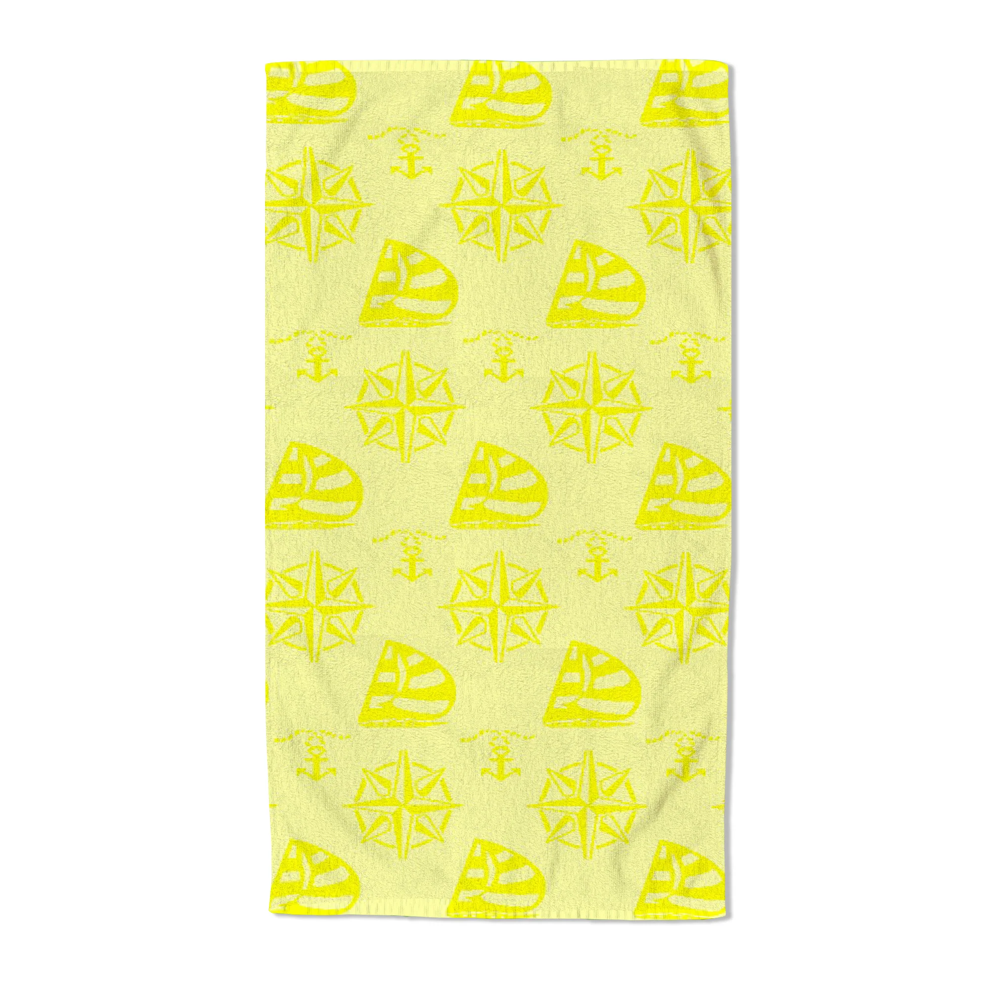 Velosso Anchor Yellow Embossed Jacquard Beach Towel