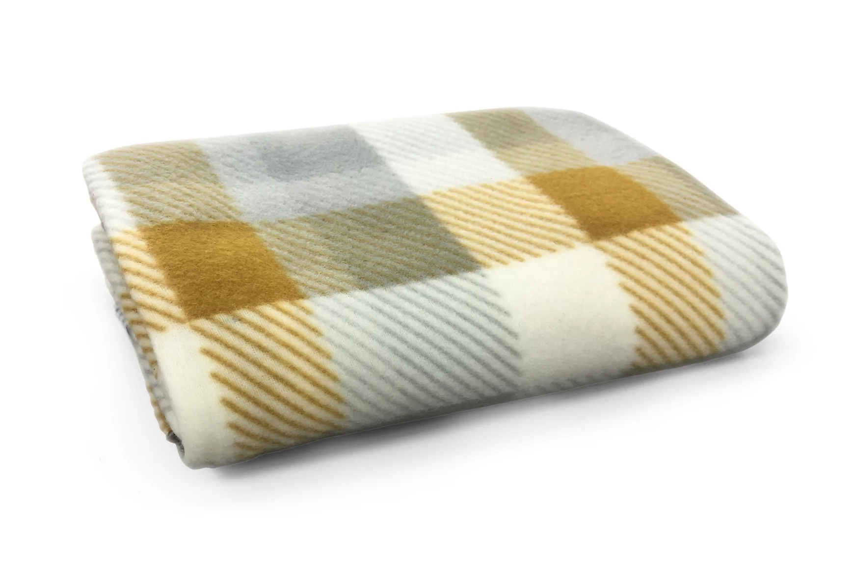 Velosso Check Polar Fleece Blanket Ochre - Image 3
