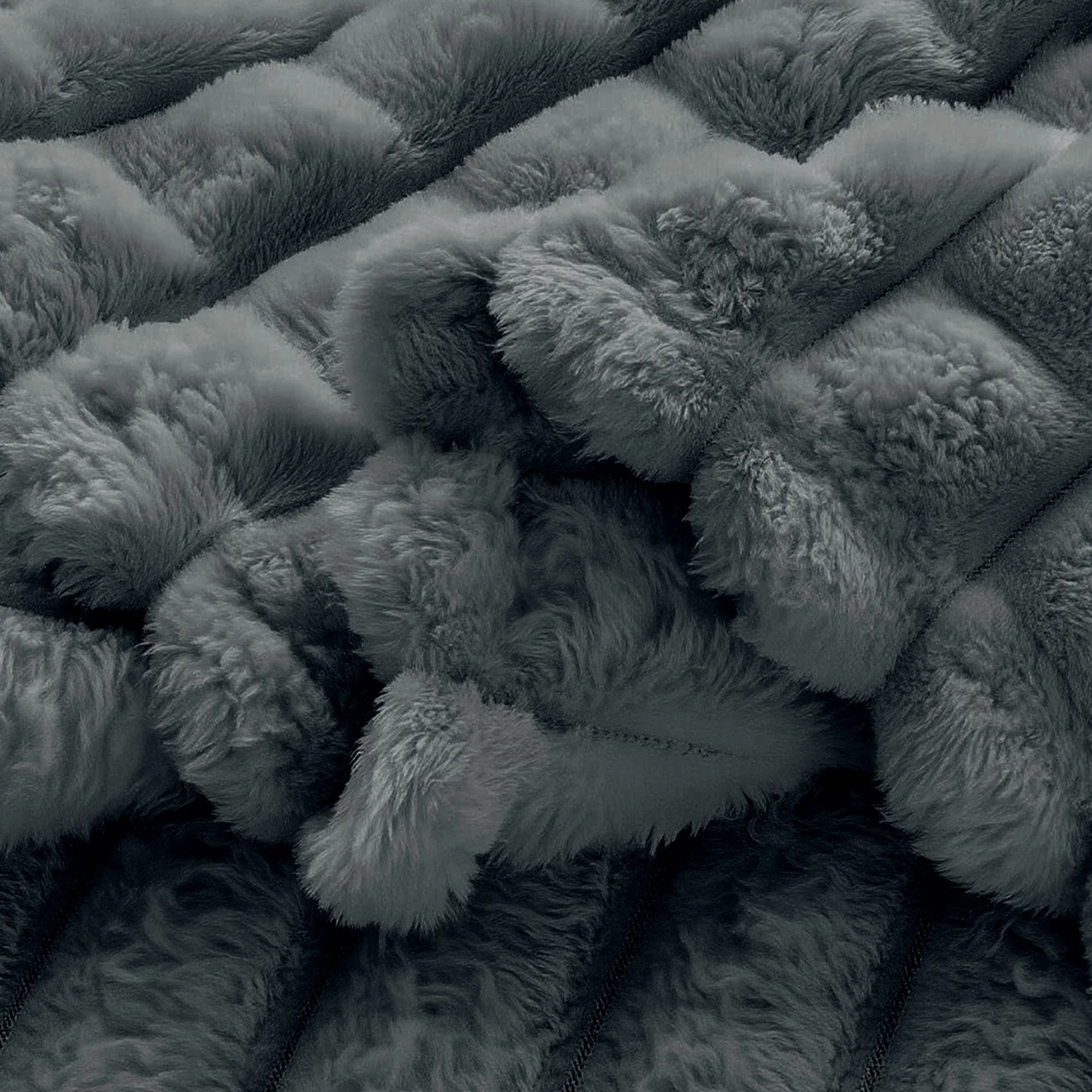 Velosso Super Chunky Waffle Plush Soft Blanket - Charcoal - Image 4