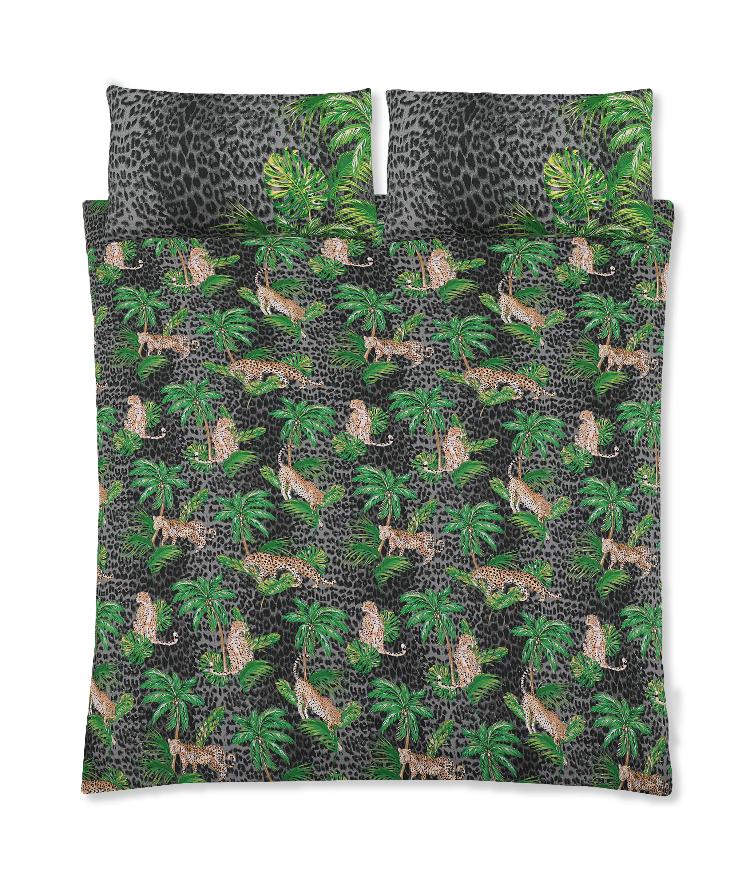 Velosso Leopard Print Tropical Jungle Duvet Cover & Pillowcase Set