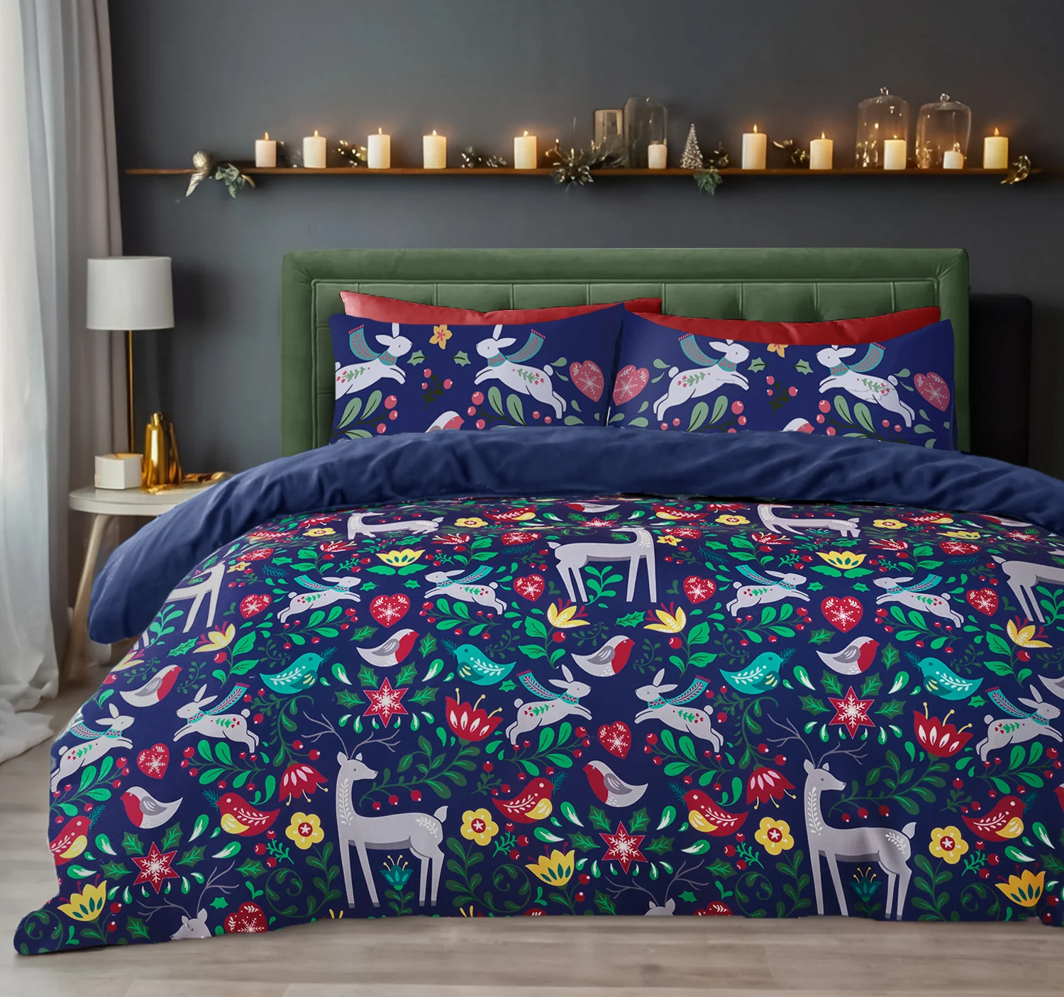Velosso Robin Scandi Reversible Duvet Cover & Pillowcase Set