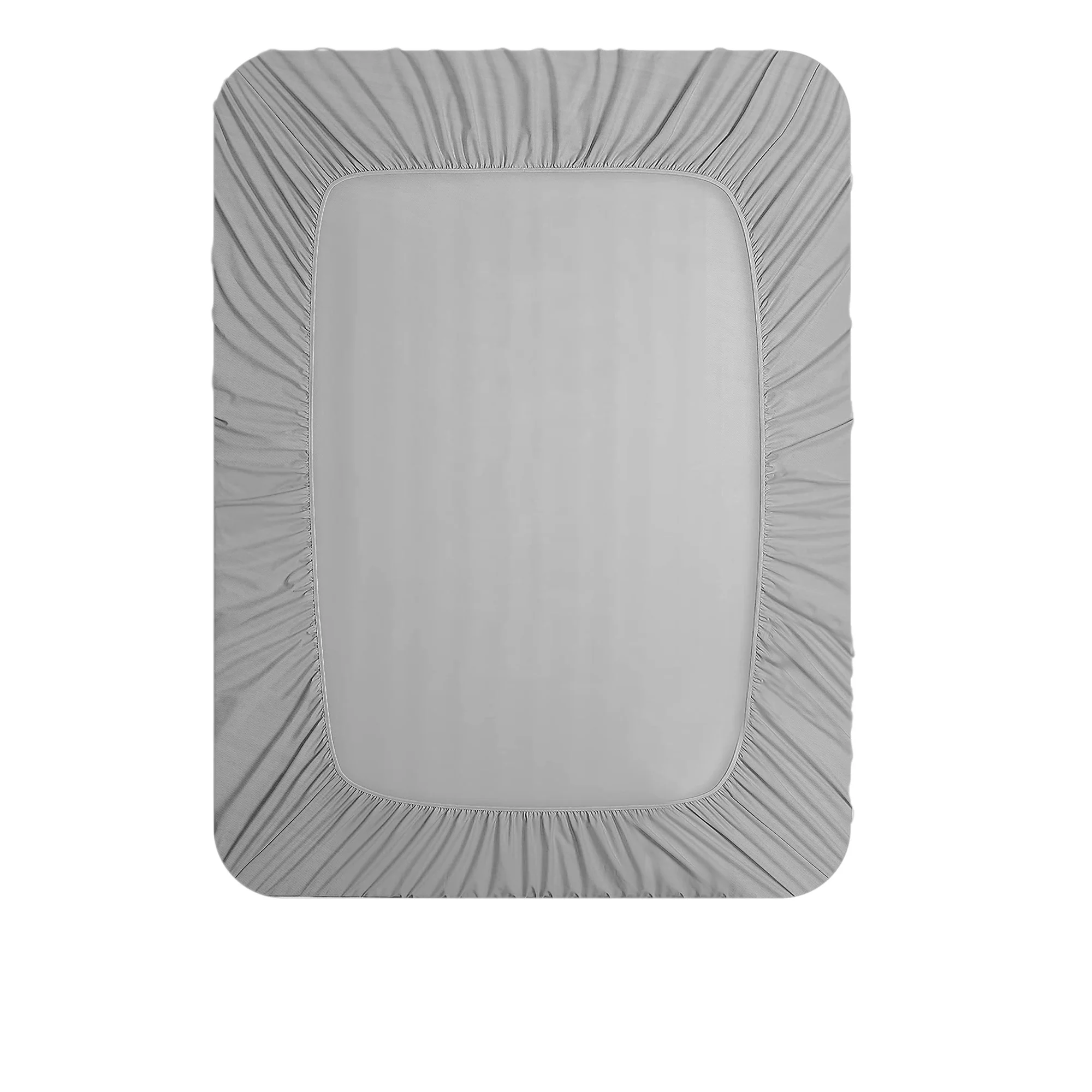 Velosso Washed Linen Look Silver Fitted Sheet - Image 4