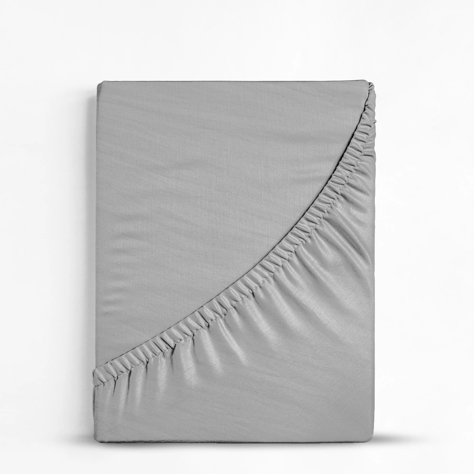 Velosso Washed Linen Look Silver Fitted Sheet - Image 5