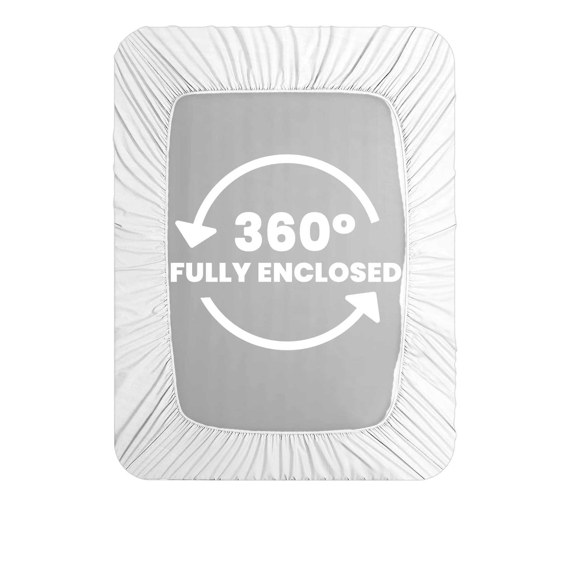 Velosso Washed Linen Look White Fitted Sheet - Image 4